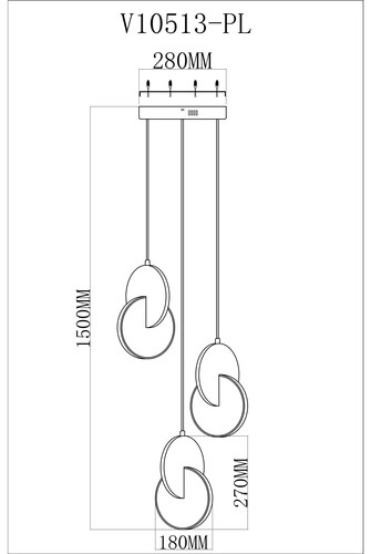 Подвесной светильник Mesa V10513-PL Moderli