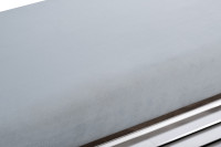 Банкетка велюровая голубая/хром Банкетка велюровая голубая/хром