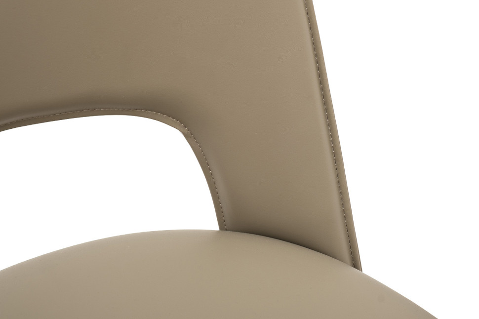 Стул обеденный экокожа бежевый/бронза