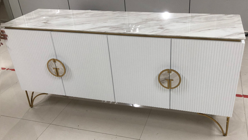 Комод Plisse белый/золото