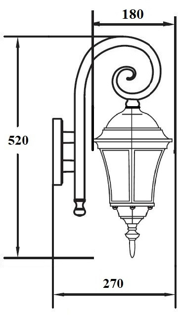 Настенный фонарь уличный ASTORIA 1 S 91302S/18S Bl Oasis Light