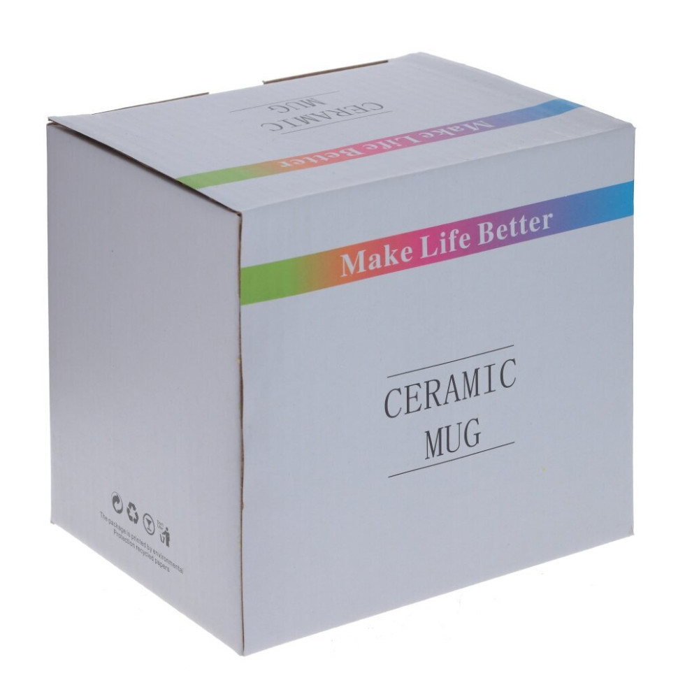 Кружка с крышкой и ложкой, 500 мл, L12 W9 H10 см