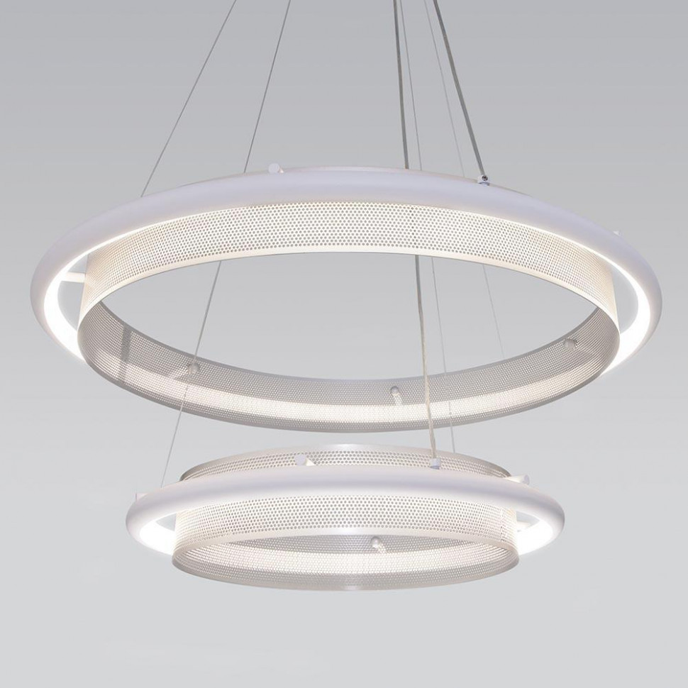 Подвесной светодиодный светильник Eurosvet Imperio 90241/2 белый/ серебро Smart