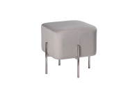 Пуф велюровый светло-серый/хром Пуф велюровый светло-серый/хром