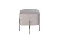 Пуф велюровый светло-серый/хром Пуф велюровый светло-серый/хром