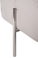 Пуф велюровый светло-серый/хром Пуф велюровый светло-серый/хром