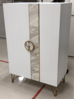 Комод высокий Plisse белый/золото