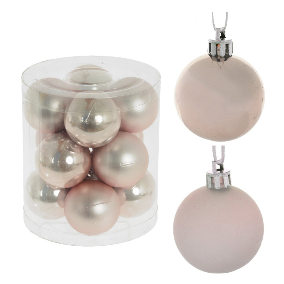 Набор из 12шт Украшение новогоднее "Шар", D 4 см, L9,5 W9,5 H10,5 см