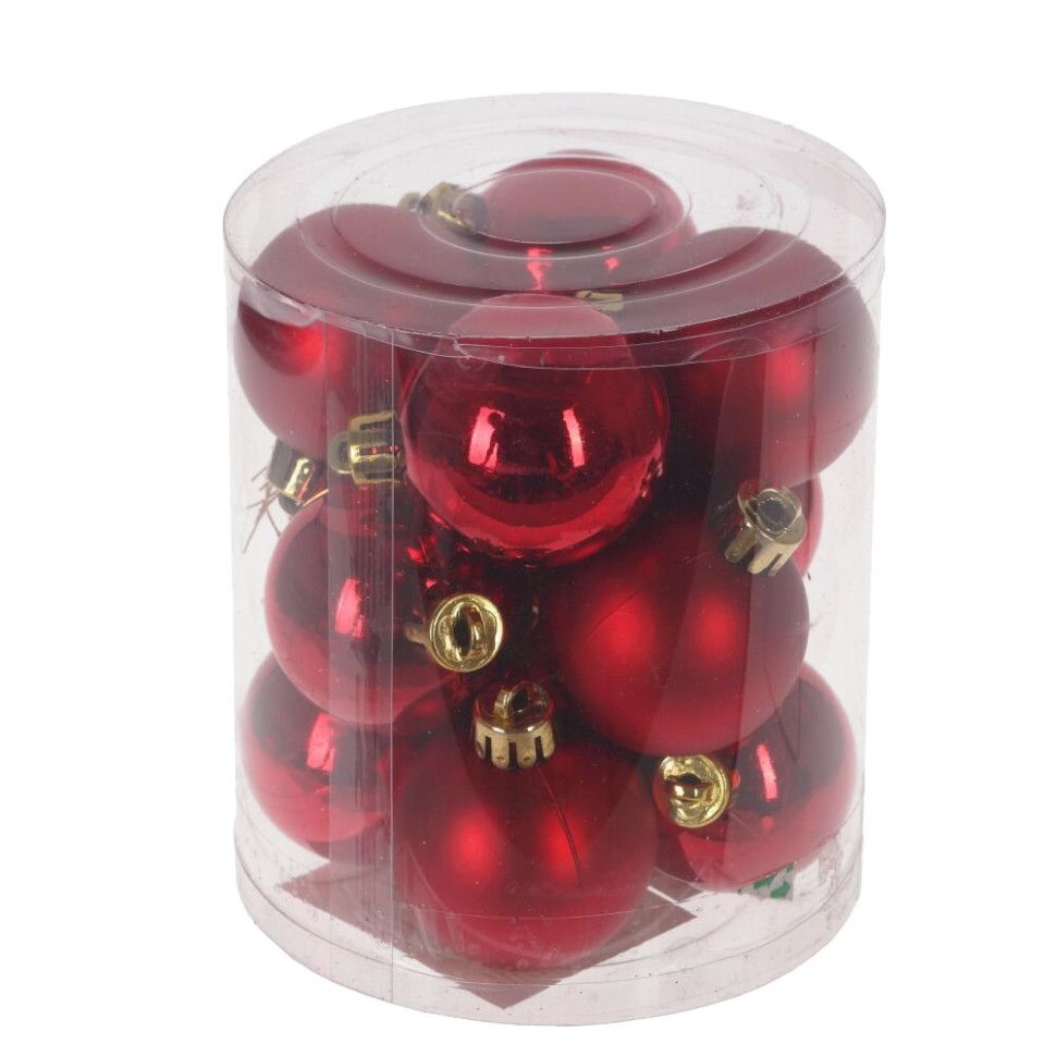 Набор из 12шт Украшение новогоднее "Шар", D 4 см, L9,5 W9,5 H10,5 см