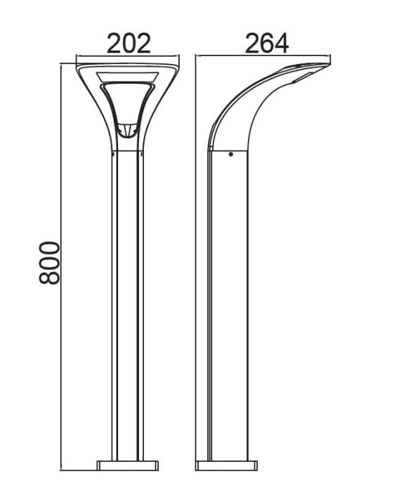 Наземный светильник  W2522S-800 Gr Oasis Light