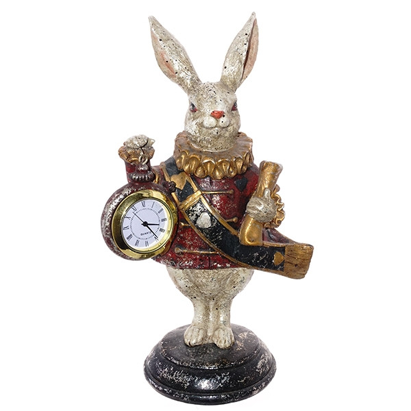 Фигурка декоративная "Кролик" с часами (1, L12 W9 H21 см, 2в.