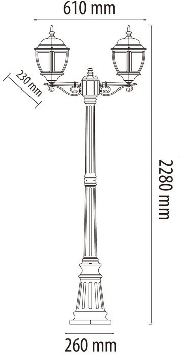 Наземный фонарь Фабур 804040602 De Markt