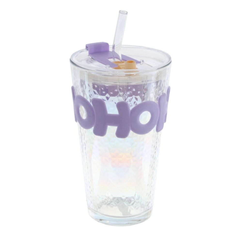 Стакан с трубочкой, L9 W9 H0,5 см, 3в.