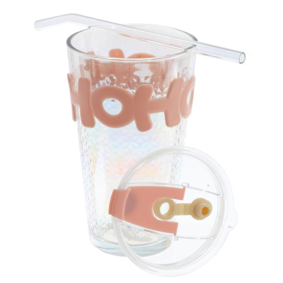 Стакан с трубочкой, L9 W9 H0,5 см, 3в.