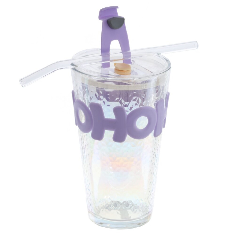 Стакан с трубочкой, L9 W9 H0,5 см, 3в.