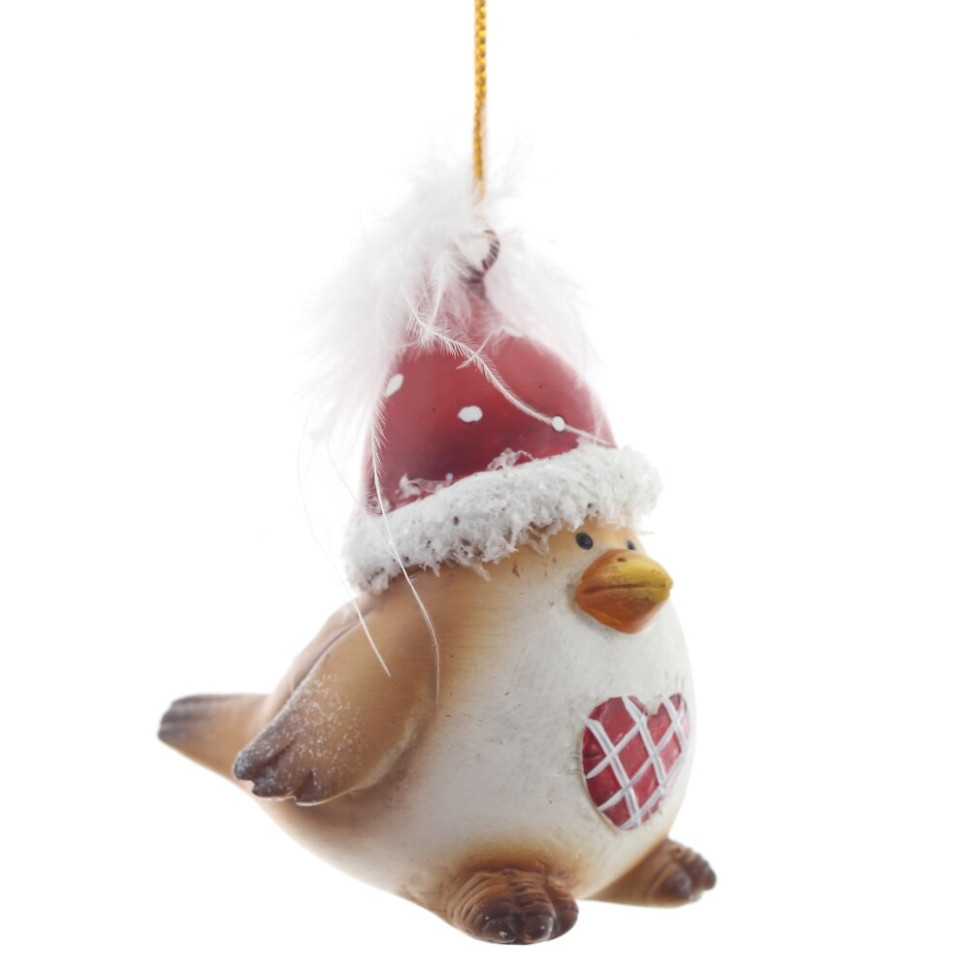 Фигурка декоративная подвесная "Птичка",   L5 W5,5 H6,5 см, 2в.