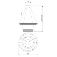 Подвесной светодиодный светильник Eurosvet Imperio 90241/2 черный/ золото Smart