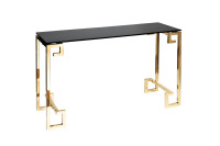 Консоль черное стекло/золото Консоль черное стекло/золото