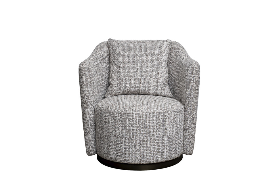 Кресло Verona вращающееся серый шеннил/бронза