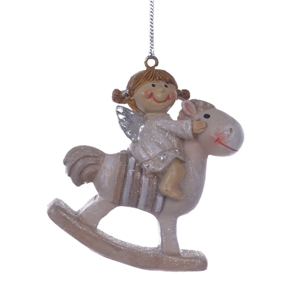 Фигурка декоративная подвесная "Ангел/Дед Мороз", L6 W2,5 H6,5 см, 4в.