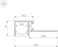 Профиль для светодиодной ленты FANTOM-BENT 040328(1) Arlight Профиль для светодиодной ленты FANTOM-BENT 040328(1) Arlight