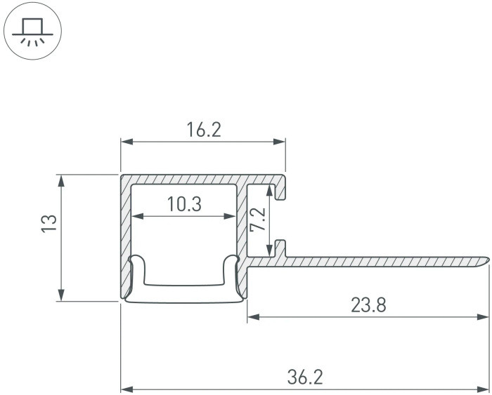 Профиль для светодиодной ленты FANTOM-BENT 040328(1) Arlight