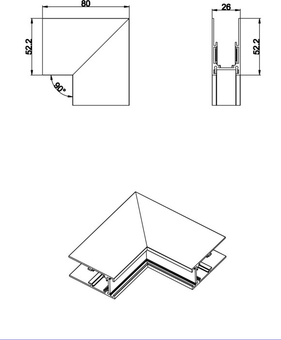 Соединитель угловой SPACE-Track system Outter corner CB Donolux