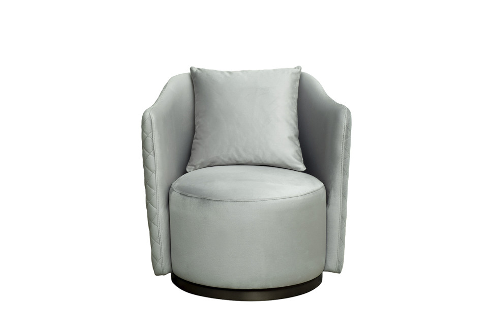 Кресло Verona вращающееся серый шеннил/бронза