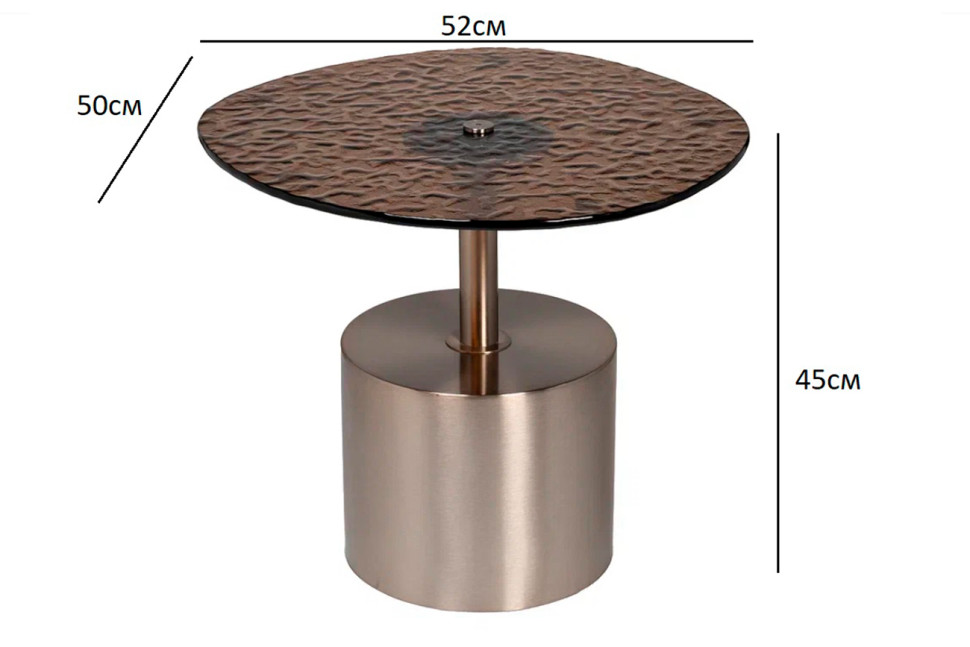 Столик журнальный с рельефным тонированным стеклом