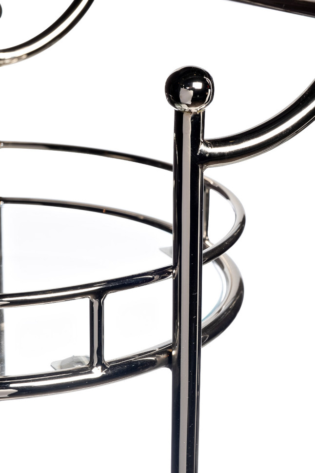 Тележка сервировочная металлическая с зеркальными полками