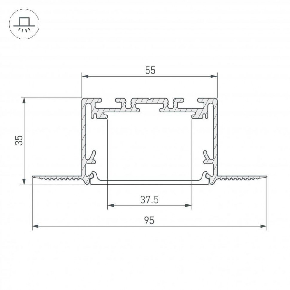 Профиль Arlight SL-Linia55-Fantom-2500 Seamless Anod 029507