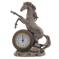 Фигурка декоративная "Лошадь" с часами (AAAx1 н/п), L16 W7,5 H23 см