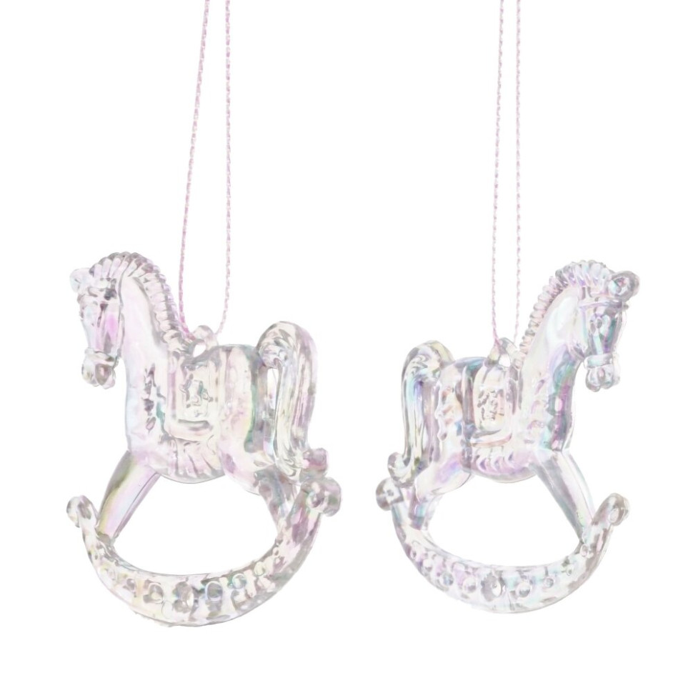 Набор из 2шт Украшение новогоднее "Лошадка", L6 W1 H5 см