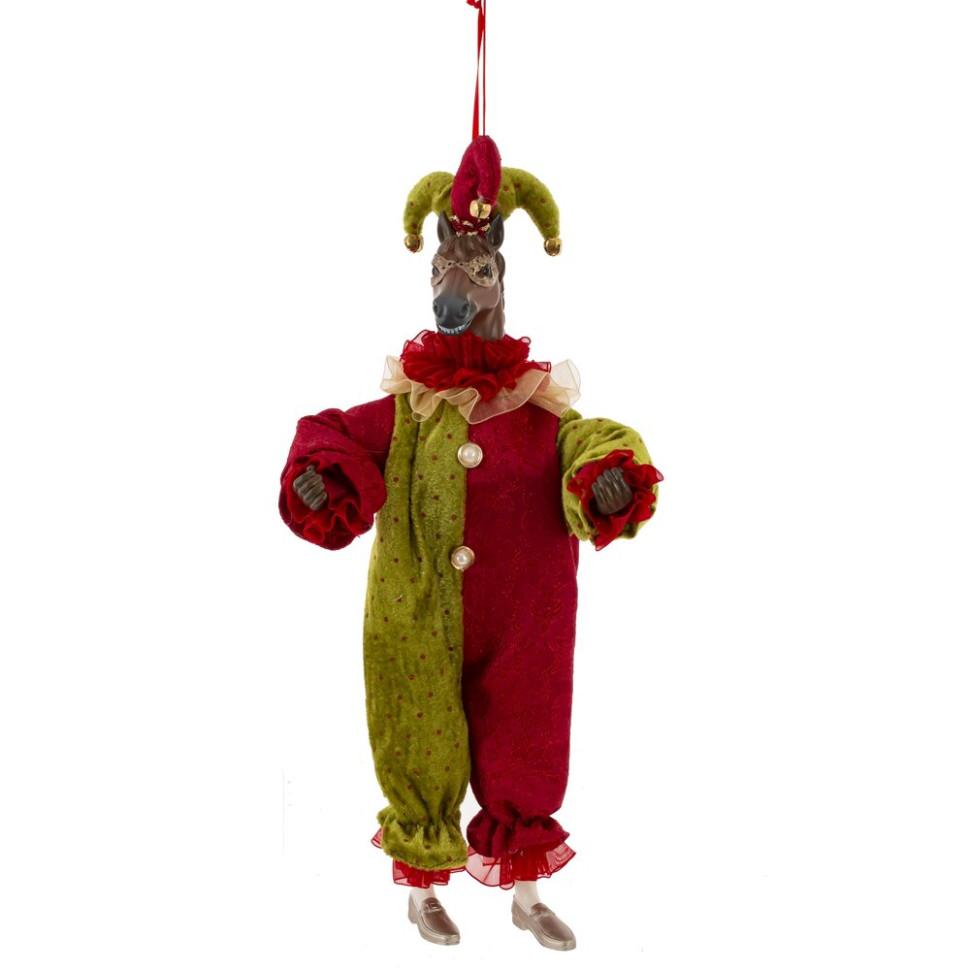 Игрушка набивная подвес "Лошадь-клоун", L16 W10 H36 см (полка 23 см.)