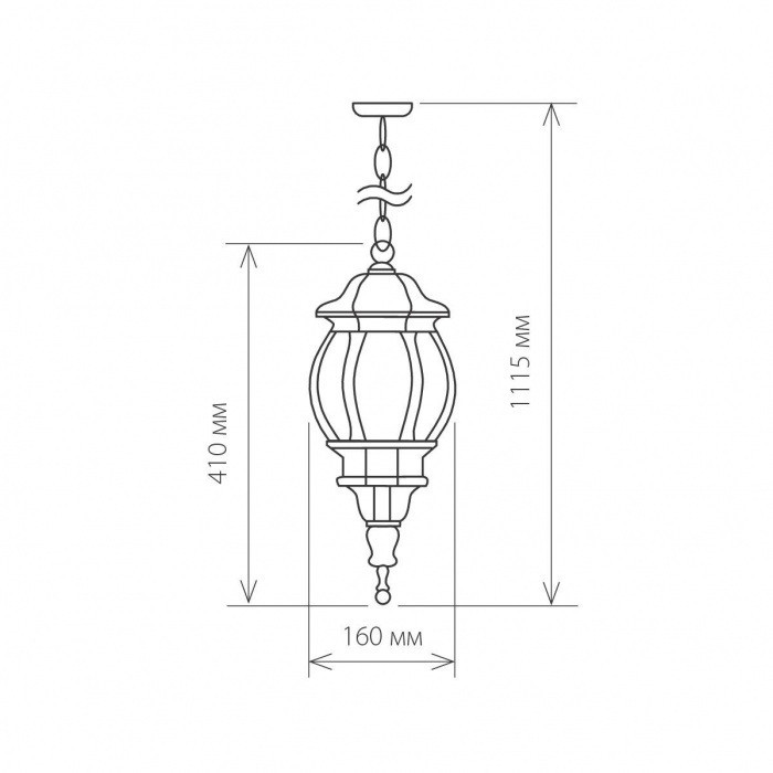 Уличный светильник подвесной Farola GL 1001H черное золото Elektrostandard