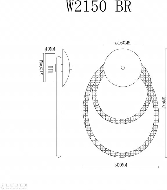 Настенный светильник Cross W2150 BR iLedex