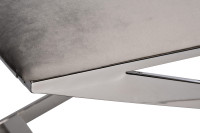 Банкетка велюровая светло-серая/хром Банкетка велюровая светло-серая/хром