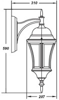 Настенный фонарь уличный ASTORIA 1 L 91302L cover Bl Oasis Light