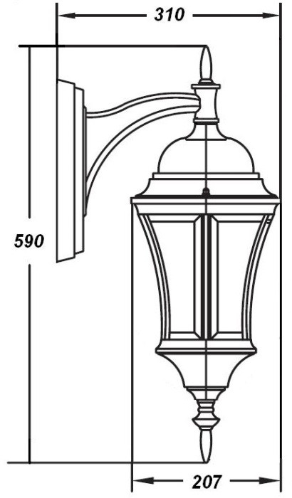 Настенный фонарь уличный ASTORIA 1 L 91302L cover Bl Oasis Light
