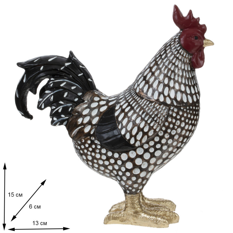 Фигурка декоративная "Петух"/"Курица", L13 W6 H15 см, 2в.