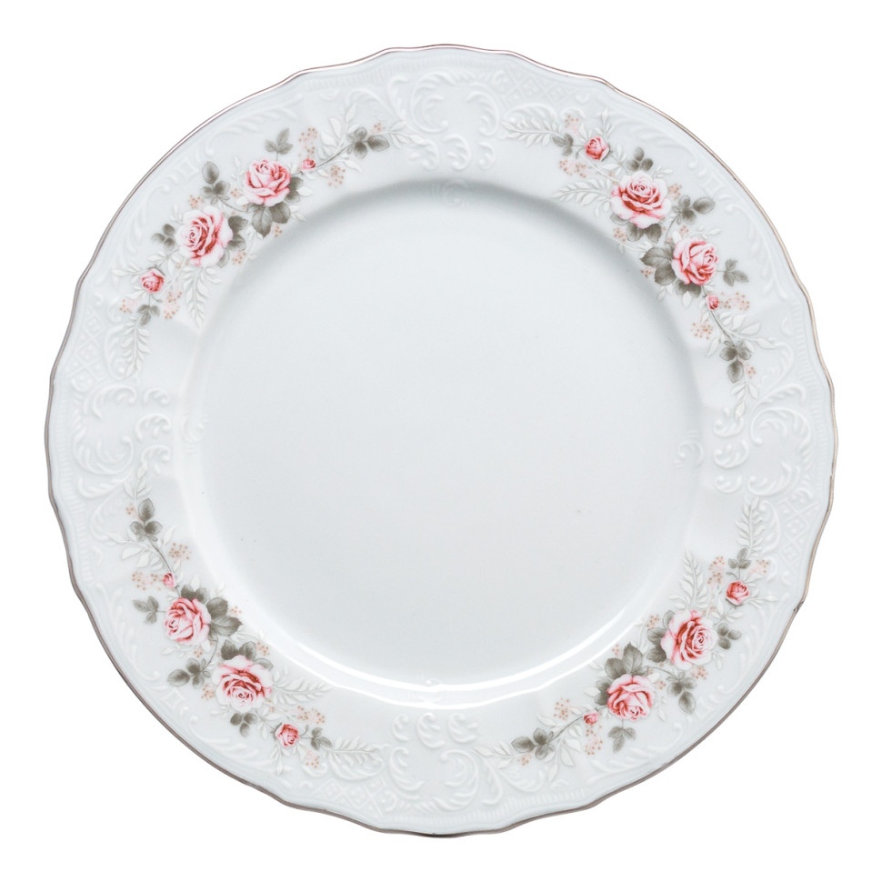 Набор тарелок 27см.6шт."Роза серая платина 5396021" Bernadotte