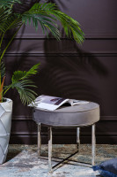 Пуф велюровый серый/хром Пуф велюровый серый/хром