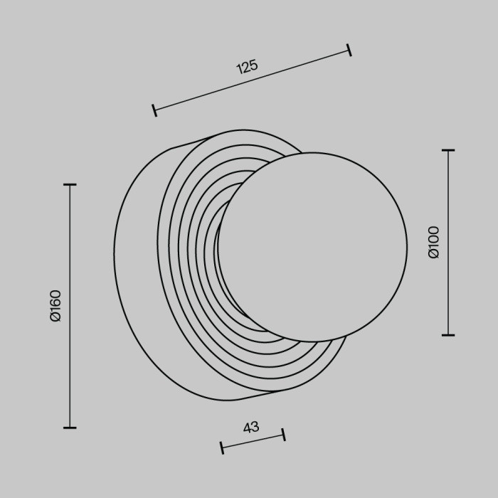 Настенный светильник Careless MOD403WL-01GR1 Maytoni