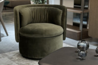 Кресло поворотное велюровое зеленое Кресло поворотное велюровое зеленое