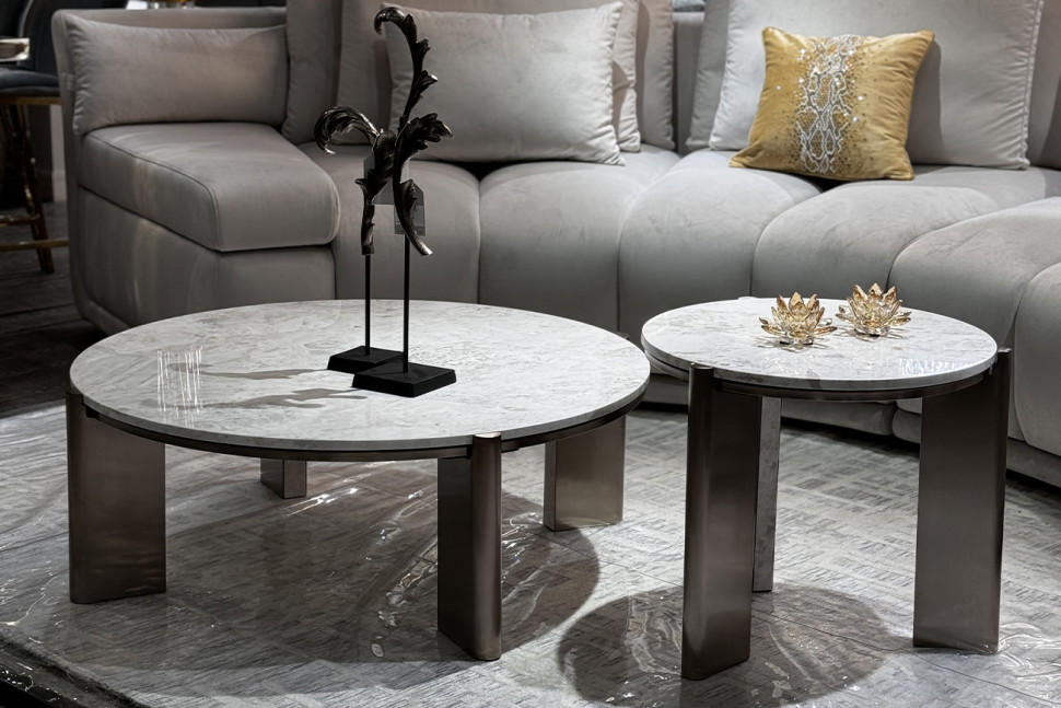 Стол журнальный Cass White белый мрамор