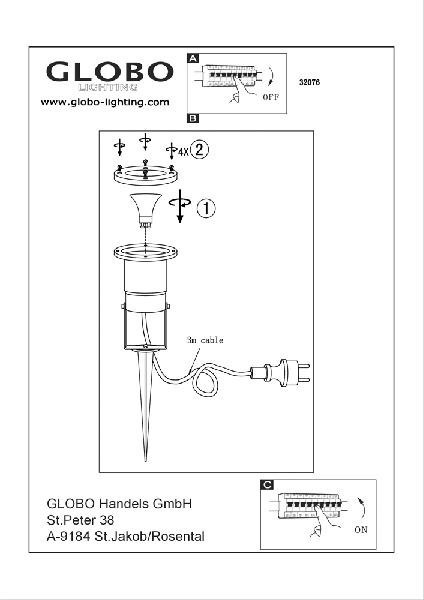 Грунтовый светильник Style 32076 Globo