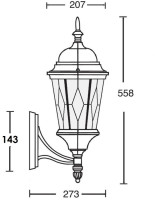 Настенный фонарь уличный ASTORIA 2M 91401M Gb ромб Oasis Light