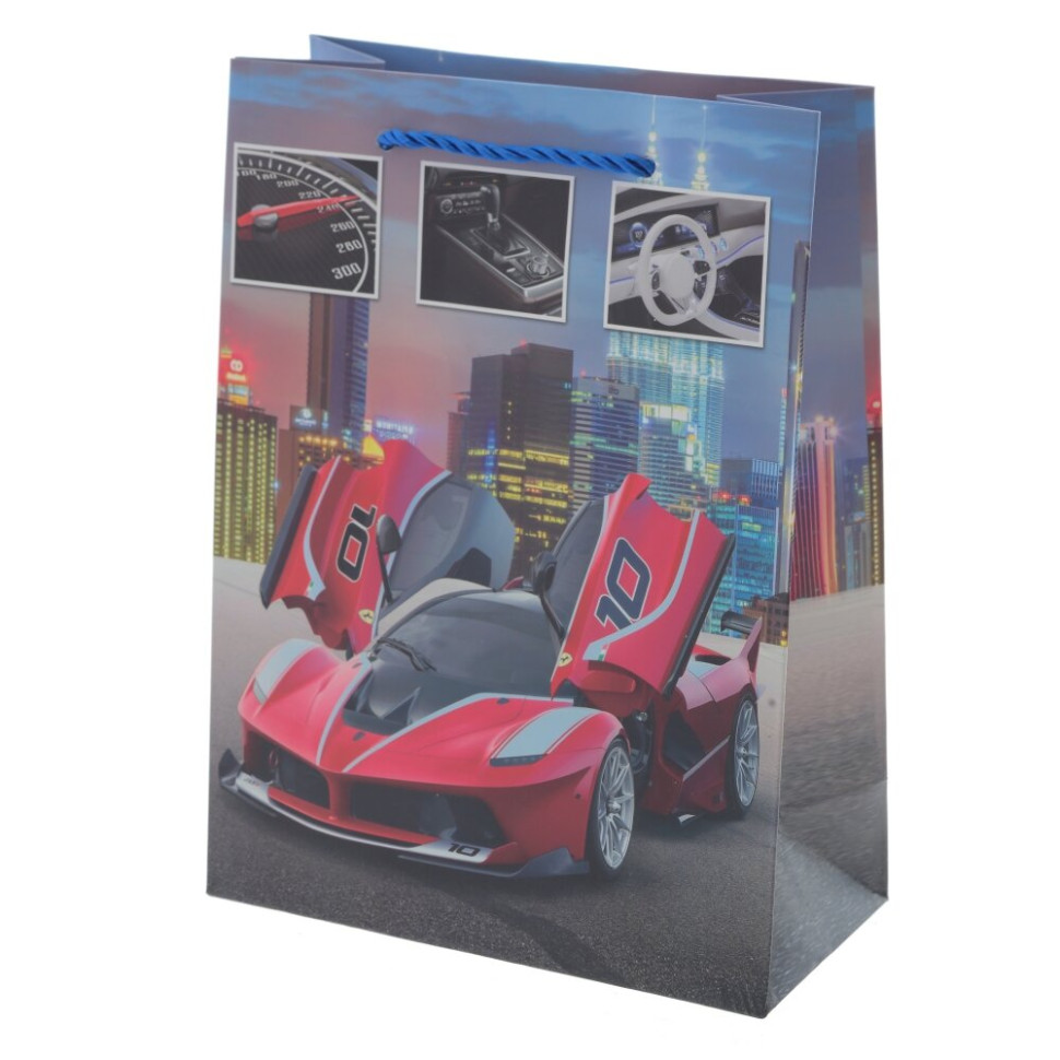 Пакет подарочный S (бумага 210г/м2, блок микс 12шт), L18 W9 H24 см, 4в.