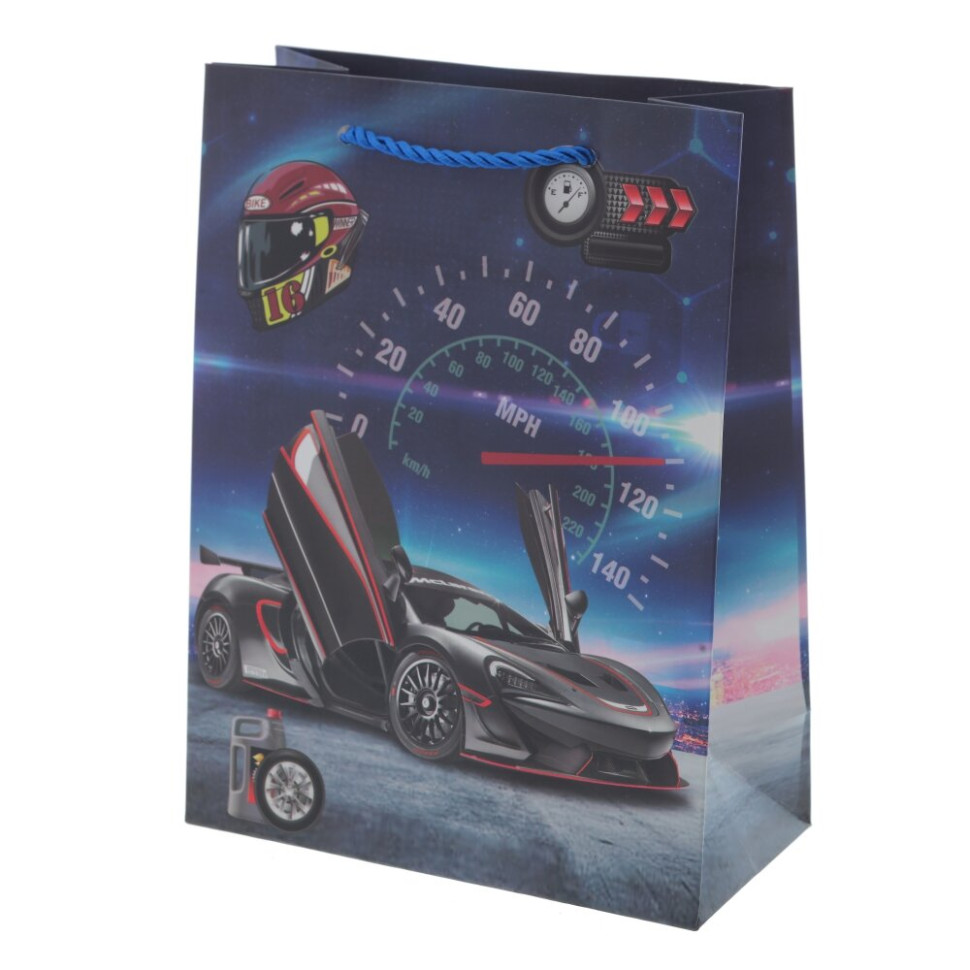 Пакет подарочный S (бумага 210г/м2, блок микс 12шт), L18 W9 H24 см, 4в.