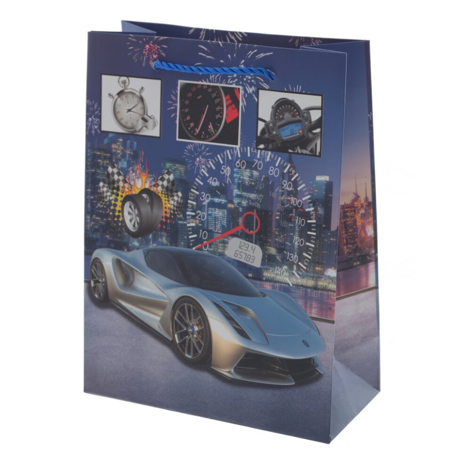 Пакет подарочный S (бумага 210г/м2, блок микс 12шт), L18 W9 H24 см, 4в.